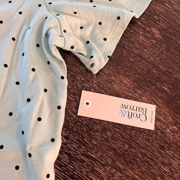 Croft & Barrow Mint Polka Dot Classic V-Neck T-Shirt sz 1X NWT - Picture 3 of 5